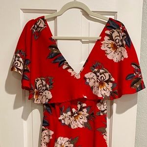 Red Floral Maxi Dress